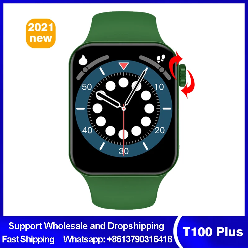 

2021 New Watch IWO T100 Plus Series 7 Smart Watch Bluetooth Call Rotate Button Custom Face Message Reminder Smartwatch PK IWO 7