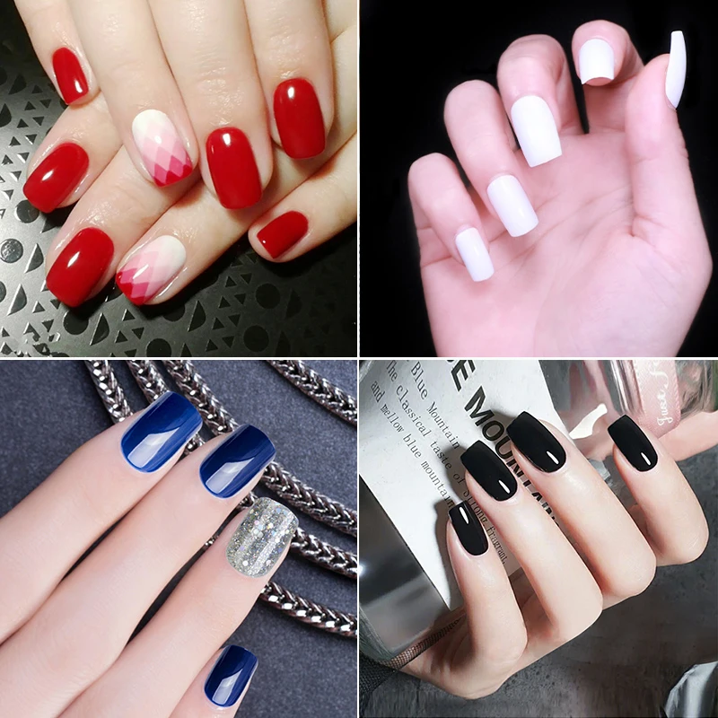 120 шт./упак. короткие накладные ногти с полным покрытием квадратные акриловые 10