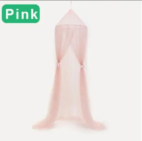 Pink Однодверная детская москитная сетка, полиэфирная сетка для девочек, украшение для комнаты, балдахин, висящая купольная кровать, сетки, принцесса, кровать, детский балдахин для детской кроватки - Цвет: Pink