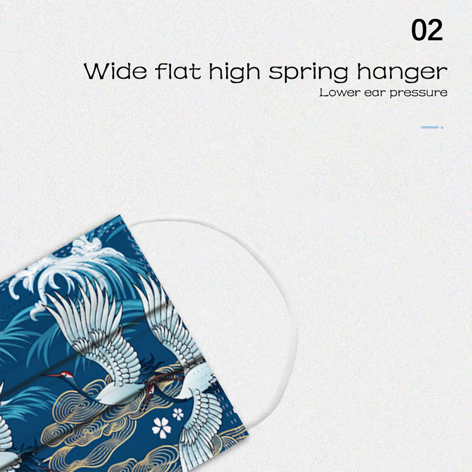 

50-100pcs Adult Crane Print Retro Mask For Face Mask For Women Disposable Face Mask 3ply Ear Loop Masque Jetables Mascarillas