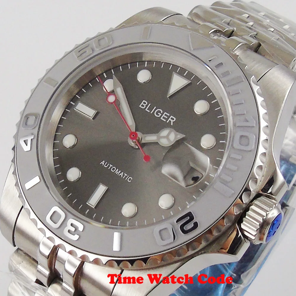 Часы Bliger мужские с автоподзаводом 40 мм сапфировым стеклом|Мужские механические
