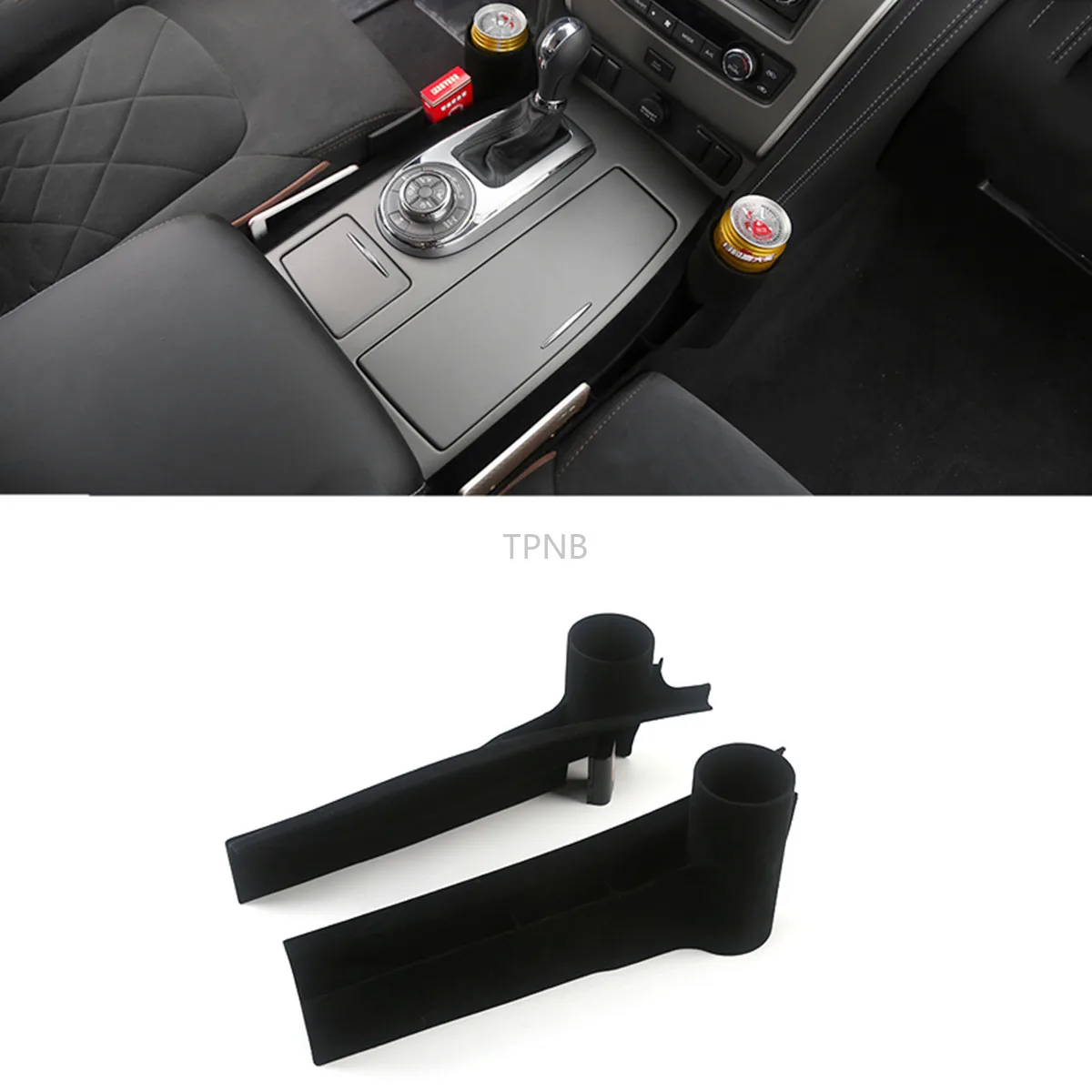 Car Seat Crevice Storage Box Water Cup Frame For Nissan Patrol Y62 2016 2017 2018 2019 Accessories