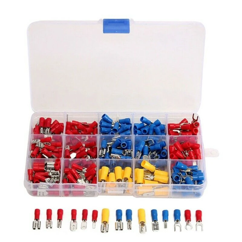 

280PCS Matching Insulation Shovel Crimped Terminals Docking Wire Cold Pressing