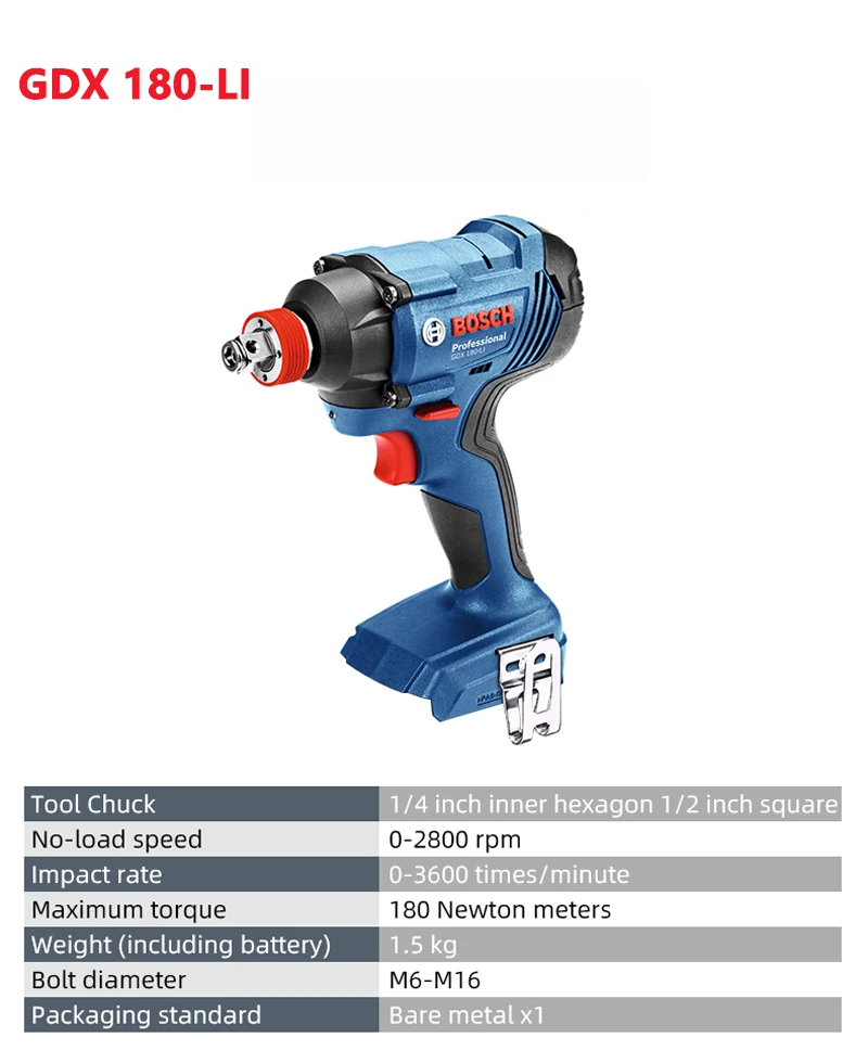

Bosch GDS 18V-EC 300ABR Cordless Electric Wrench Electric Screwdriver Lithium Impact Wrench (Bare Metal)