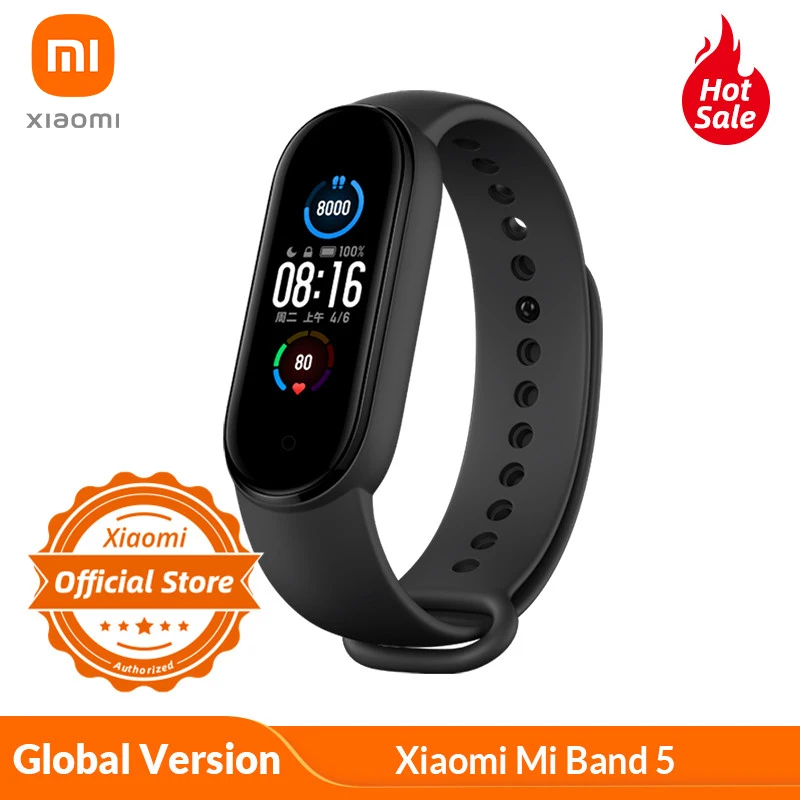 

Global Version Xiaomi Mi Band 5 Smart Bracelet 4 Color AMOLED Screen Miband 5 Smartband Fitness Traker Bluetooth Waterp