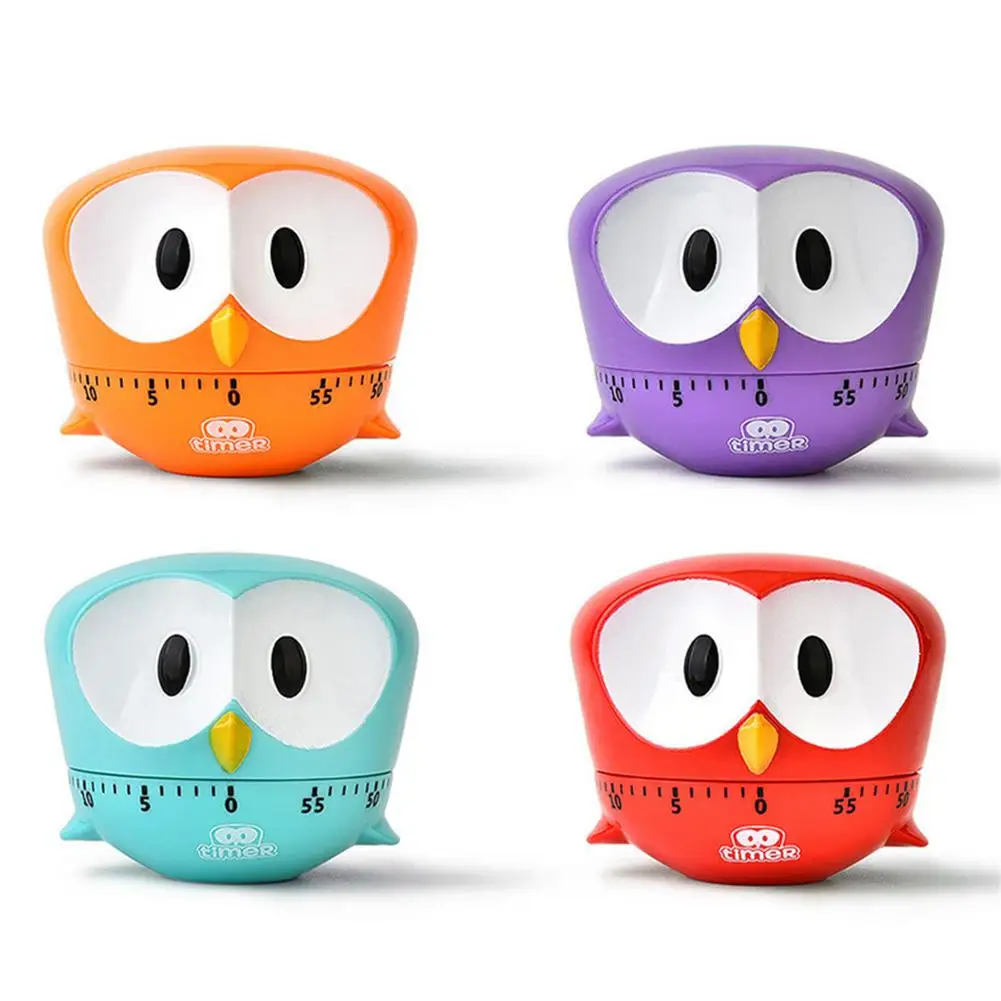 

60 Minutes Big Eye Eagle Cute Cartoon Kitchen Timer Child Time Manager Mechanical Timer Counters For Cooking Timing Tool
