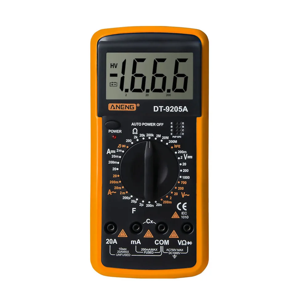 ЖК дисплей Цифровой мультиметр переменный/Прямое напряжение сопротивление тока