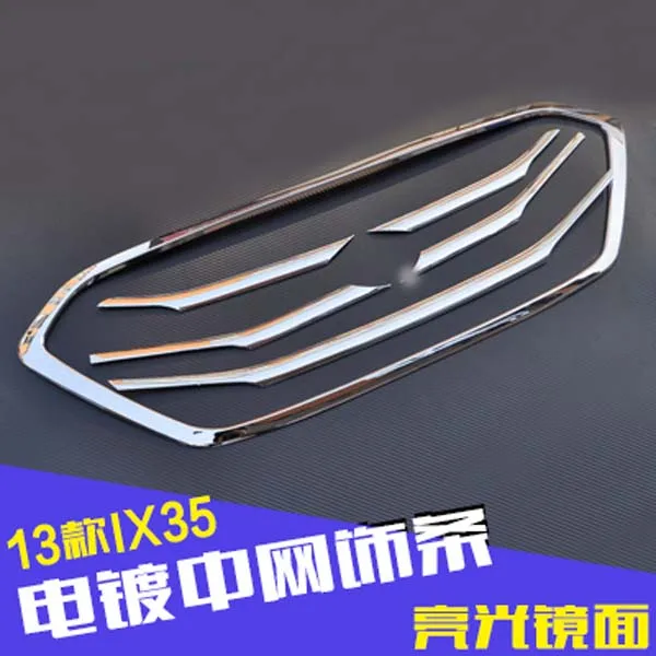 

Высококачественная хромированная Автомобильная сетка для барбекю для Hyundai Tucson IX35 2013-2016, автомобильный Стайлинг, автомобильные чехлы