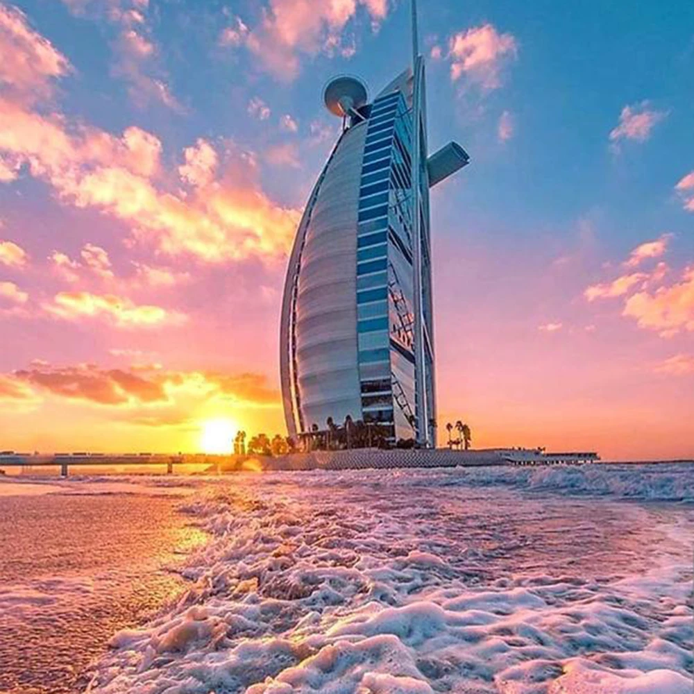 

Набор для алмазной вышивки 5D Sea Hotel, картина «сделай сам» с квадратными/круглыми узорами, мозаичные настенные наклейки