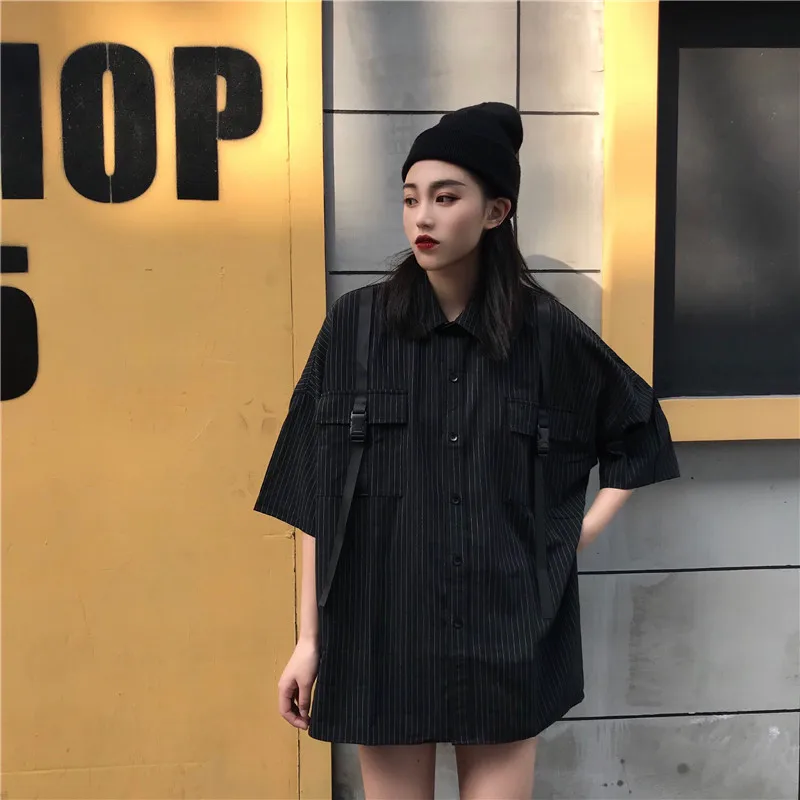 2020 женские универсальные полосатые свободные дизайнерские нишевые рубашки