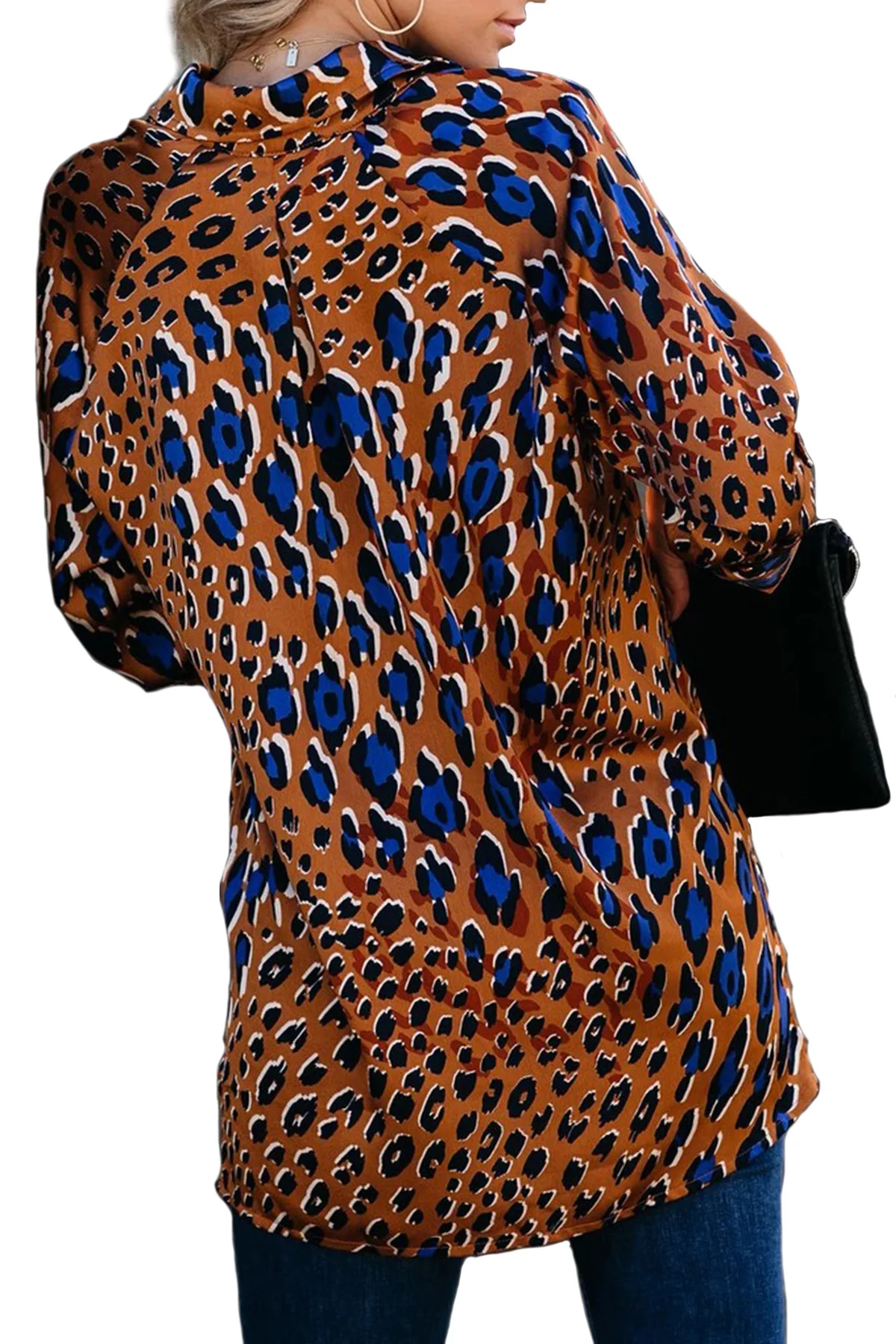 Женская блузка хит продаж леопардовая расцветка свободные рубашки с длинным
