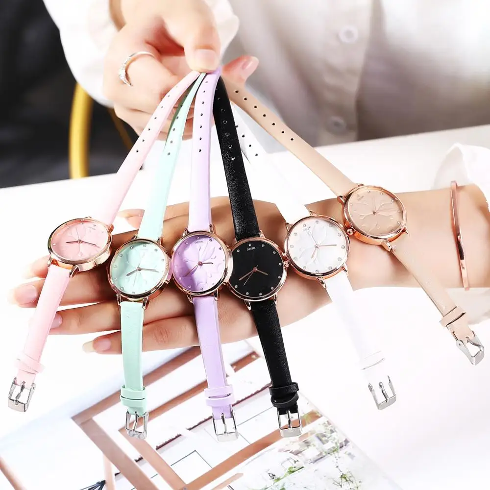 Minimalist Korean Simple Women Watches Leather Band Bracelet Round Ladies Dress Clock New Famle Saat relogio feminino Times XB40 | Наручные