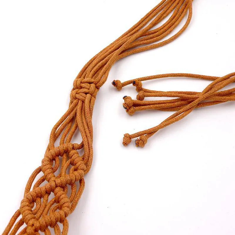 

Bohemian Style Wax Rope All Hand-woven Ladies Belt Women's Woven Belt Ethnic Skirt Belt Small Round Buckle