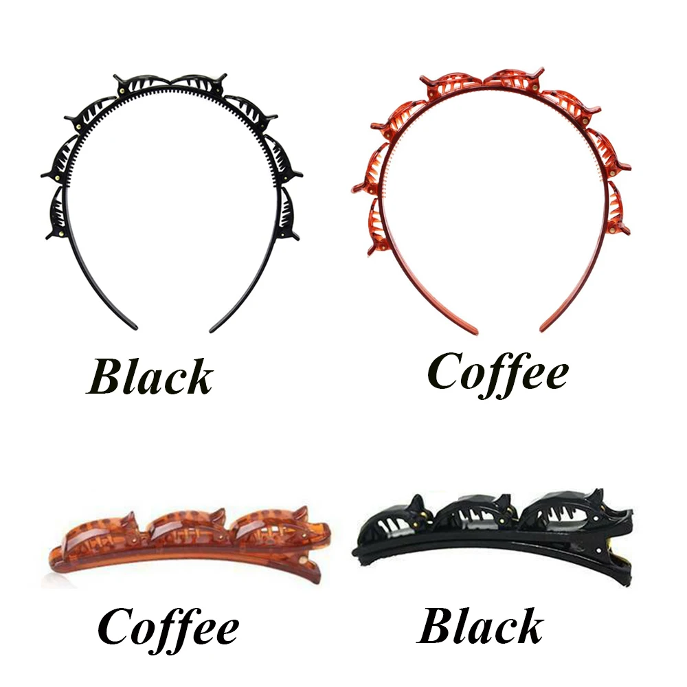Заколка крокодил полимерная двойная челка шпилька для прически многослойная