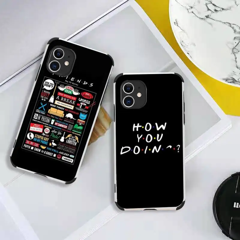 

Funny Friends TV Show Phone Case Lambskin Leather For iphone 12 11 8 7 6 XR X XS PLUS MINI PLUS PRO MAX Shockproof