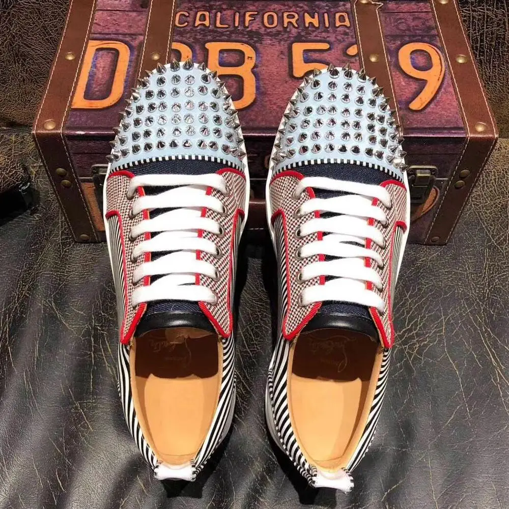 Роскошные зимние мужские дизайнерские кожаные туфли с шипами Мужская модная