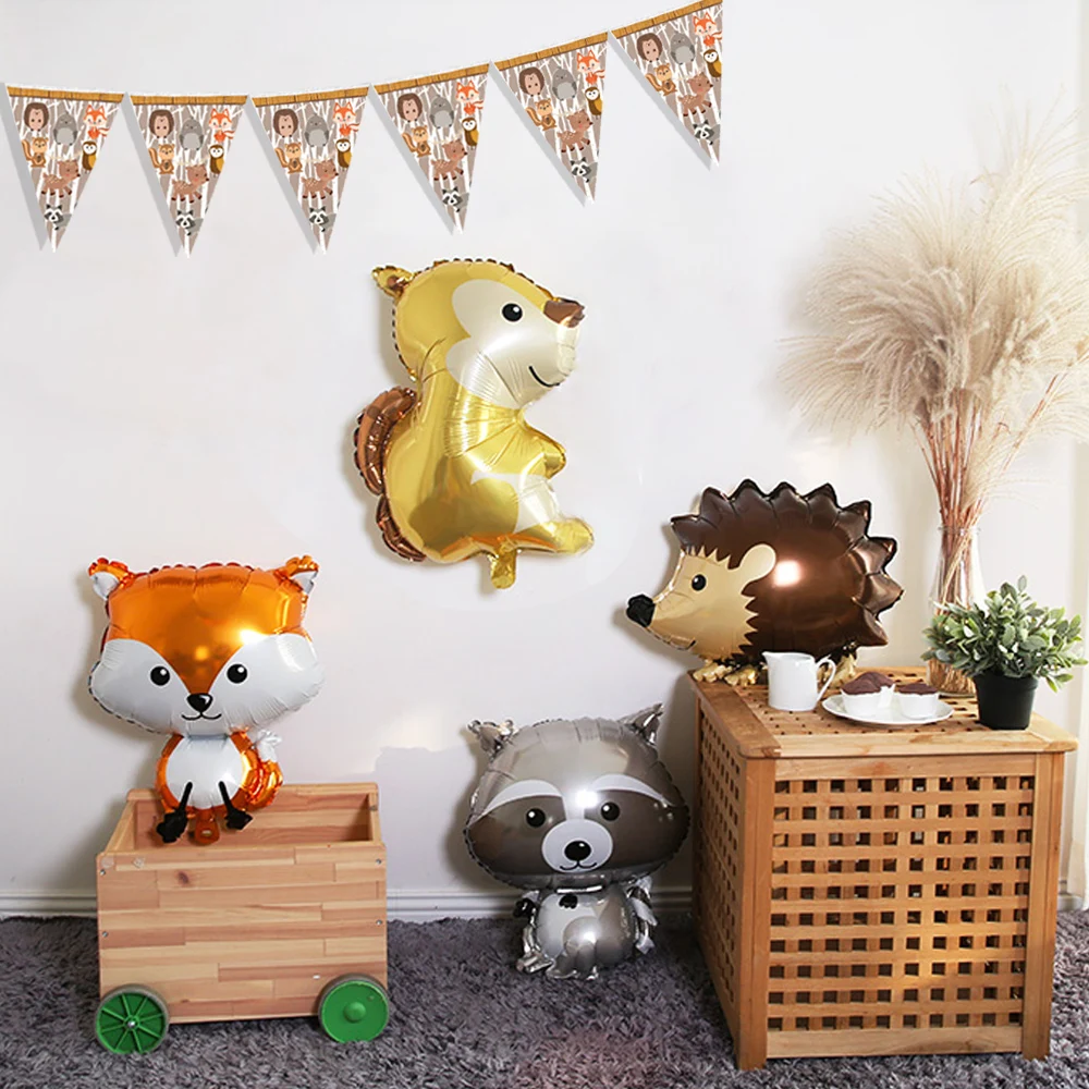 1 Набор украшения для вечеринки в виде леса лисы енота фотоальбом один день