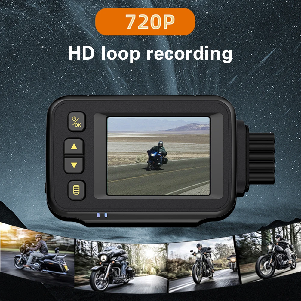 

MT30A 720P HD Motorcycle Dash Cam DVR Front + Rear Dash Camera with 2 inch Screen Support Button Sound Loop Recording