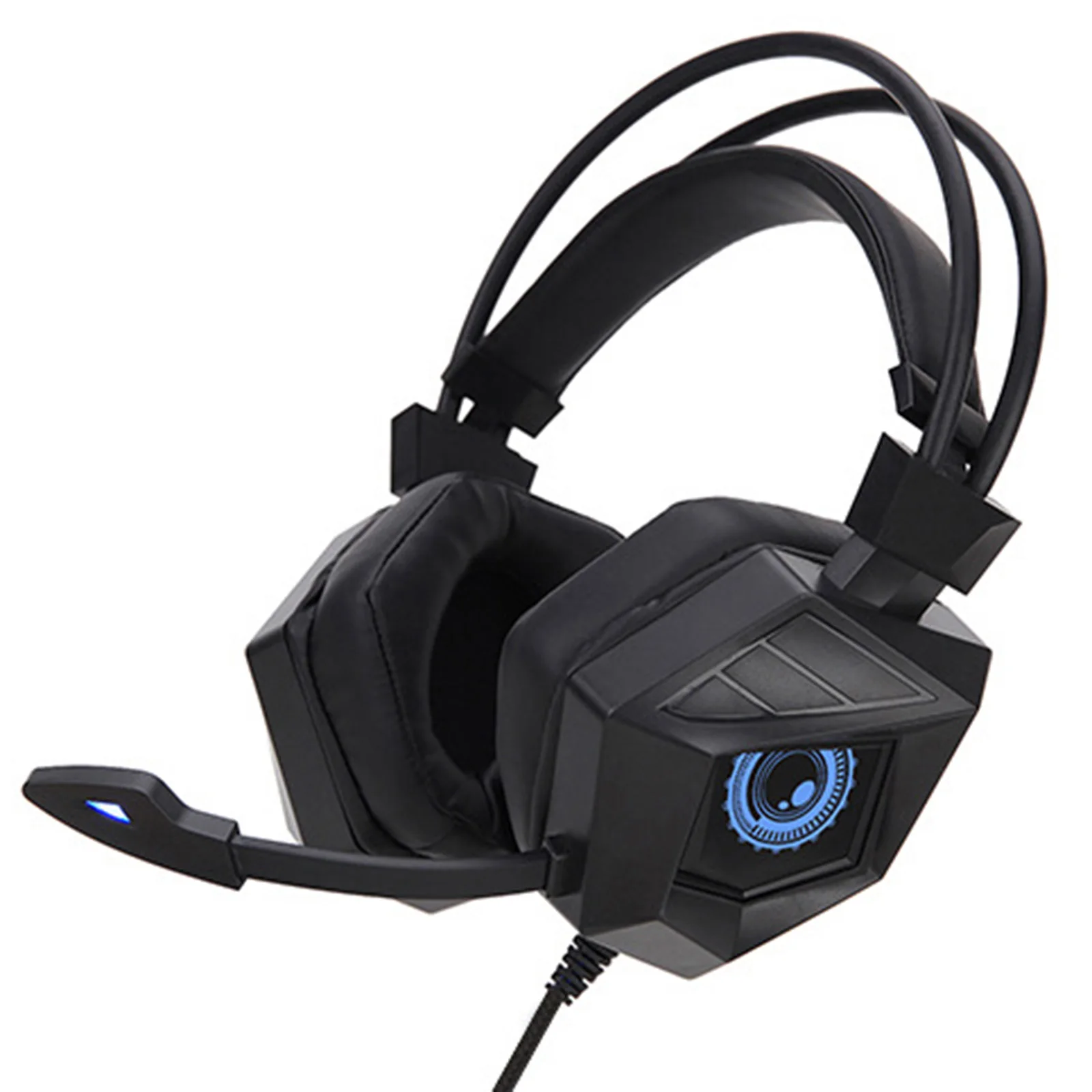 

New REXLIS G15 RGB Wired Headphone Luminous Head-Mounted Gaming Headset For Computer Mobile Game Headset-Black