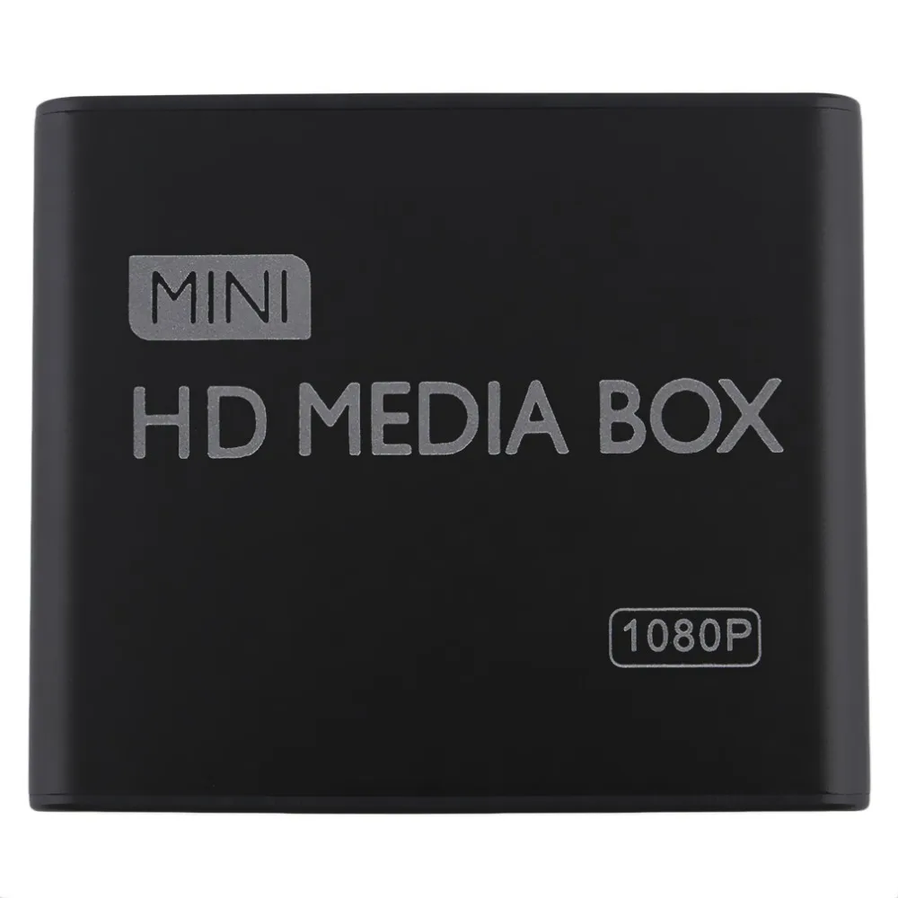 Мини медиаплеер 1080 P мини HDD ТВ коробка видео мультимедийный плеер Full HD с SD карт