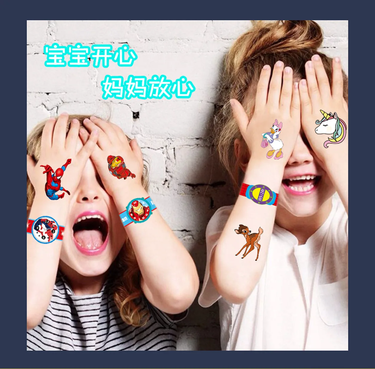 Disney-tatuaje temporal de frozen para ni&ntilde;as, calcoman&iacute;as con caja, Stitch, pegatinas impermeables, juguetes de regalo-1
