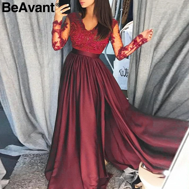 BeAvant сексуальное женское длинное платье с v-образным вырезом элегантное дамское