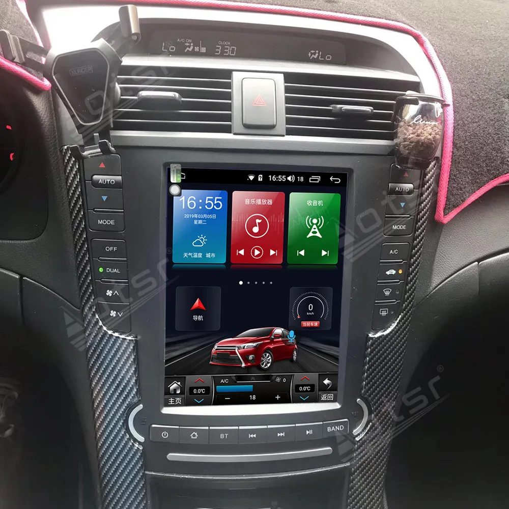 구매 6 + 128GB 혼다 Accura TL 2006 + 안드로이드 10 테슬라 자동차 라디오 한 딘 무선 Carplay GPS 네비게이션 DSP 자동차 멀티미디어 플레이어