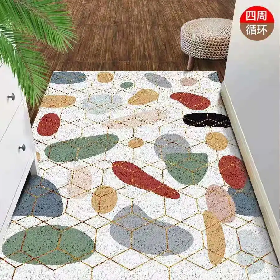 

Anti-slip Cut Doormat Silk Loop PVC Carpet Dust-proof Washable Children Bedroom Bathroom Floor Door Mats Home Decor Welcome Mat