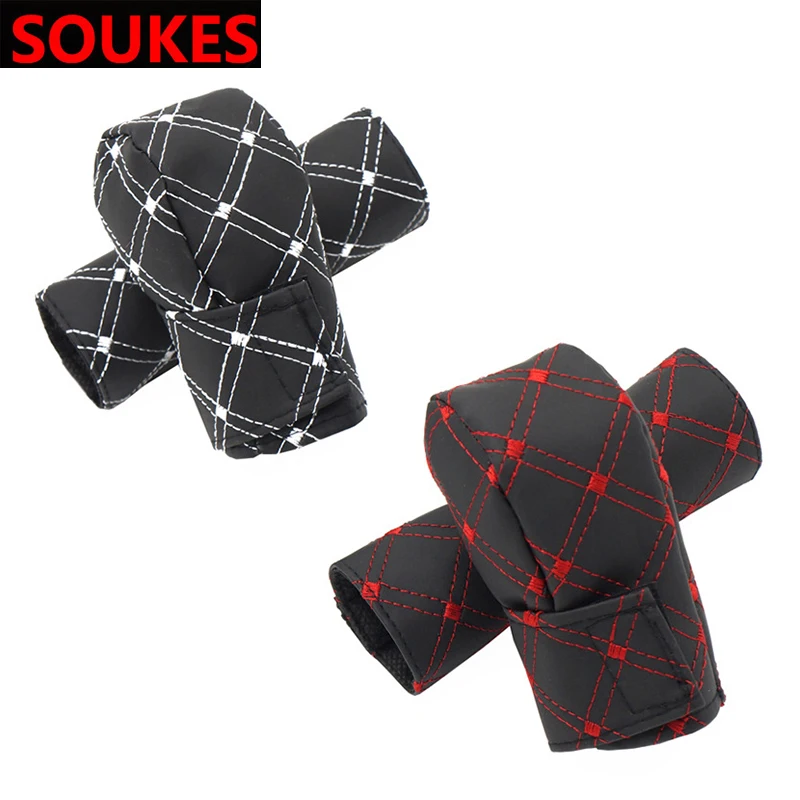 Universal Car Hand Brake Shift Knob Suit Cover For Hyundai I30 IX35 IX25 Suzuki Lifan X60 X50 Renault Mitsubishi ASX Jeep Acura |