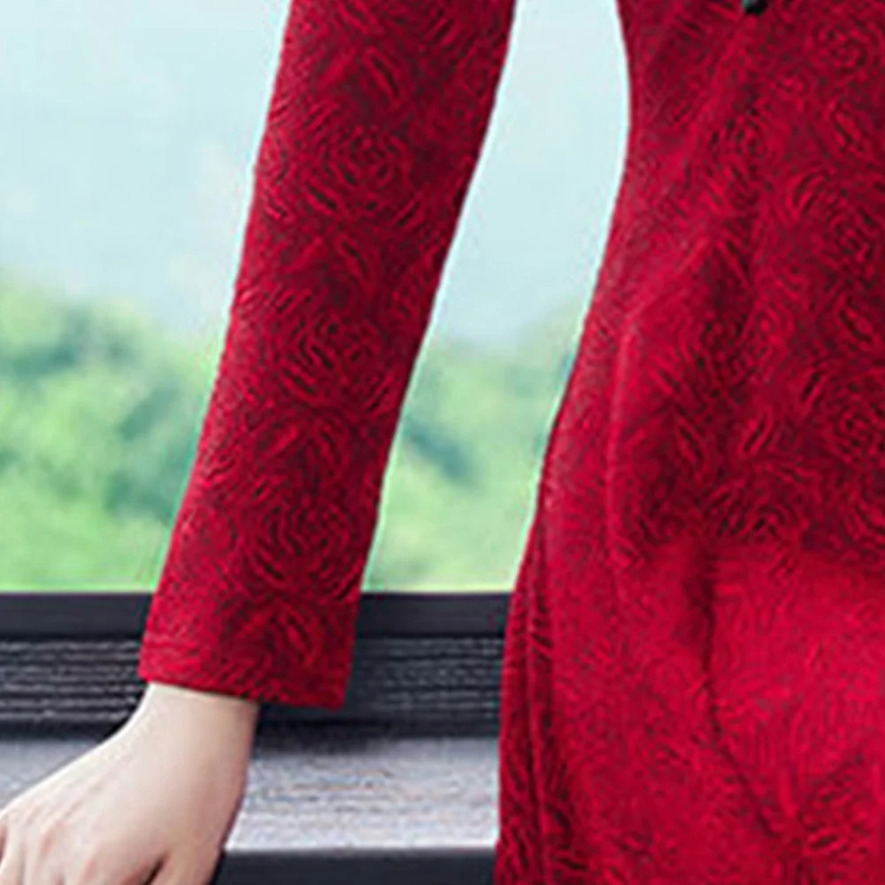 

2020 autumn and winter new women's Chinese style improved version of cheongsam temperament thin dress dress mid-length