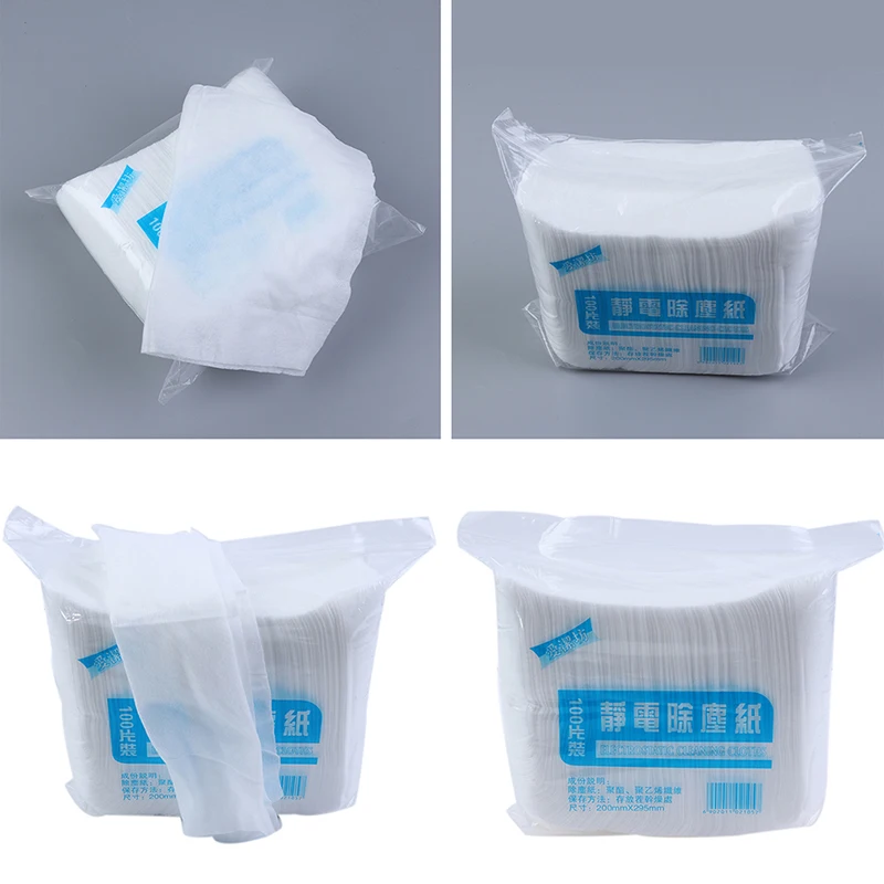 

100pcs Disposable Electrostatic Dust Removal Mop Paper Home Kitchen Furniture Bathroom Tiles Cleaning Cloth Accessories