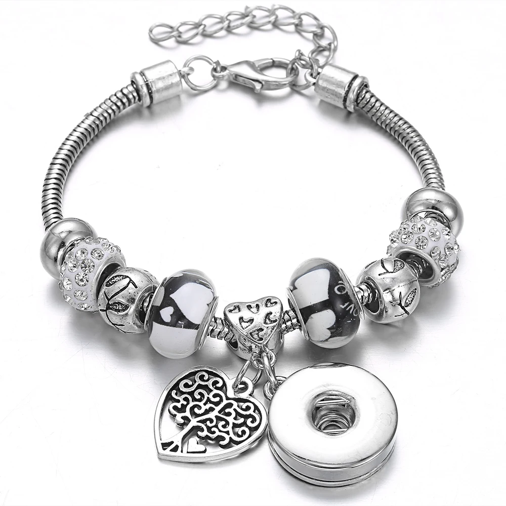 Новый браслет с кнопкой застежкой ювелирные изделия винтажный подвесками в виде