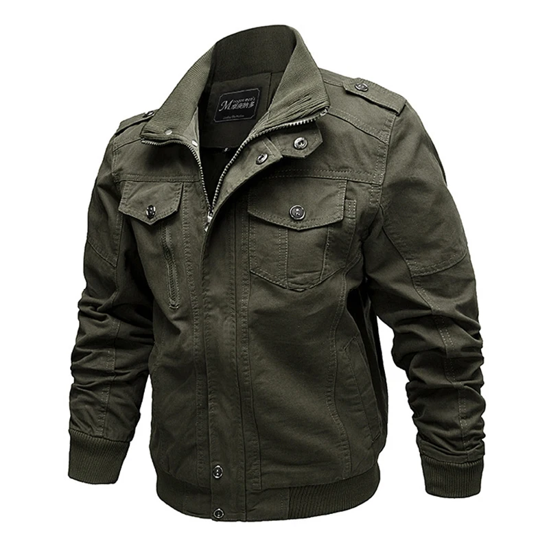 

Куртка-бомбер мужская тактическая на молнии, Бомбер в стиле милитари, хлопковое пальто, пилот ВВС, весна
