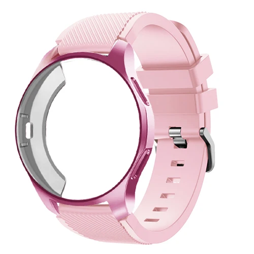 vintage rose 25 Ремешок+ чехол для samsung gear S3 Frontier S2 ремешок Galaxy watch 46 мм 42 м 20 22 мм ремешок для часов все вокруг защитные часы аксессуары - Цвет ремешка: vintage rose 25