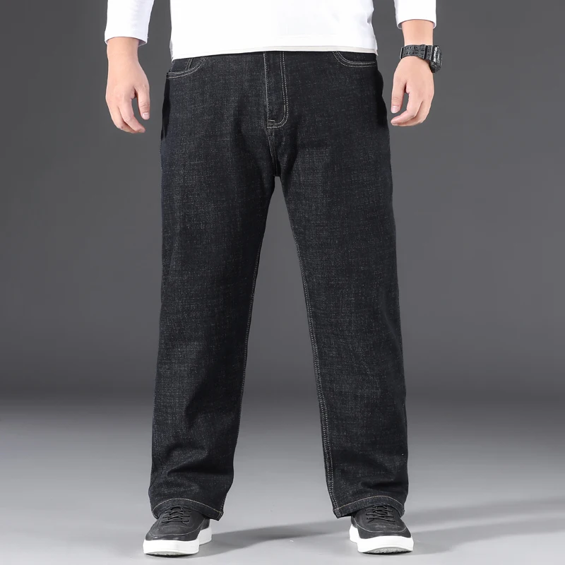 Новые осенние 2021 мужские деловые повседневные Черные джинсы Мода Высокое