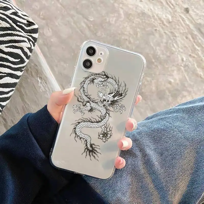 

Dragon Phone Case Transparent for Clear iPhone case 11 12 mini pro XS MAX 8 7 6 6S Plus X 5S SE 2020 XR