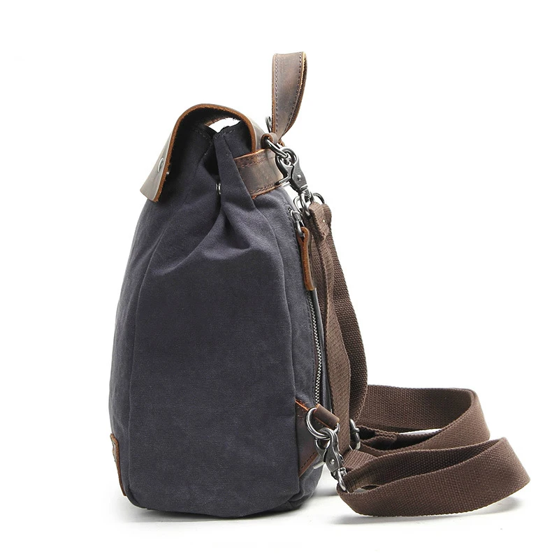 Оригинальный холщовый ретро рюкзак MAKETINA однотонный кожаный чехол на молнии