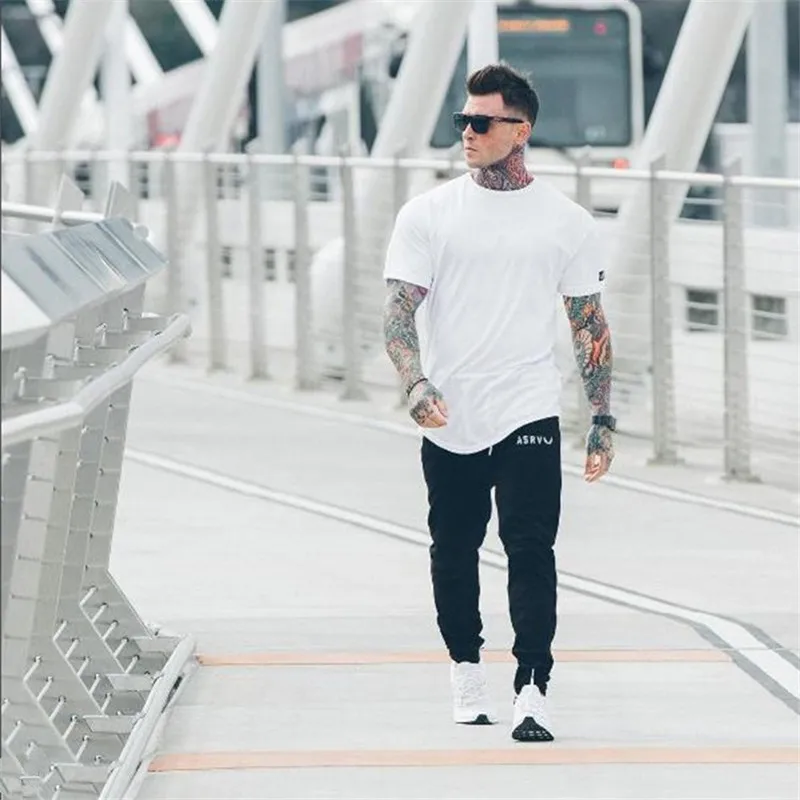 2020 летние мужские тренажерные залы футболка фитнес бодибилдинг Футболка с