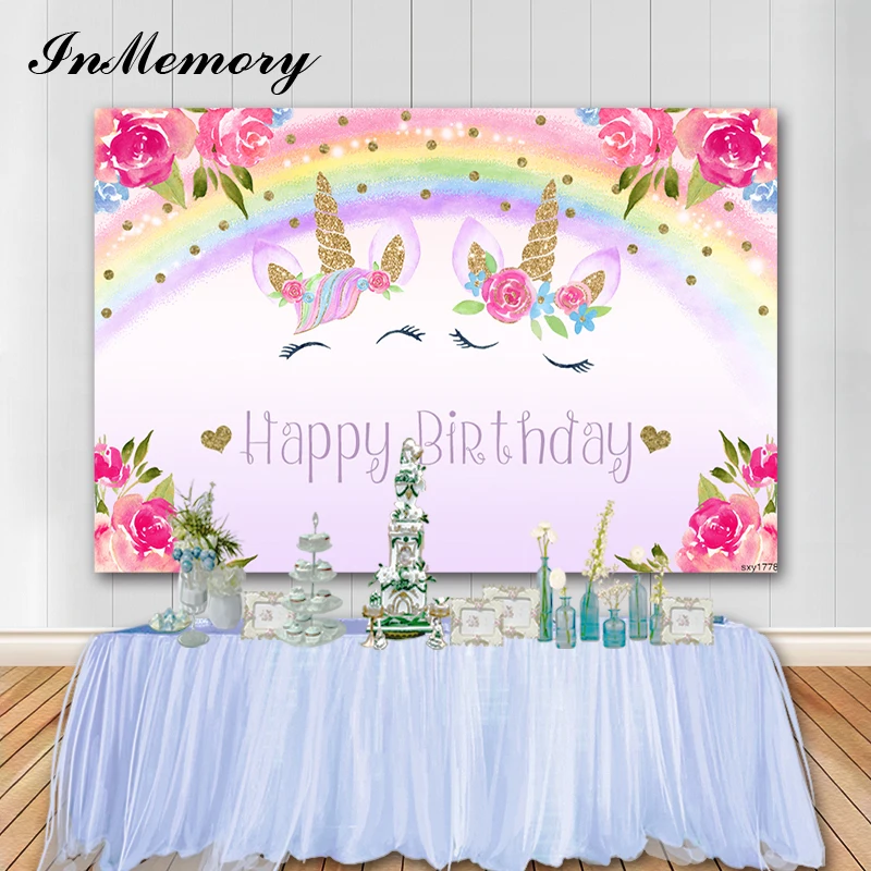 В памяти Виниловый фон с единорогом для День рождения розового цвета туфли