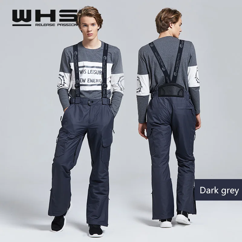 WHS Для мужчины лыжные брюки брендов Открытый Теплый Сноуборд Штаны пальто мужской водонепроницаемый снег брюк человек спорт отдых брюки зима горнолыжные штаны прекрасные цветы тёмно цвет