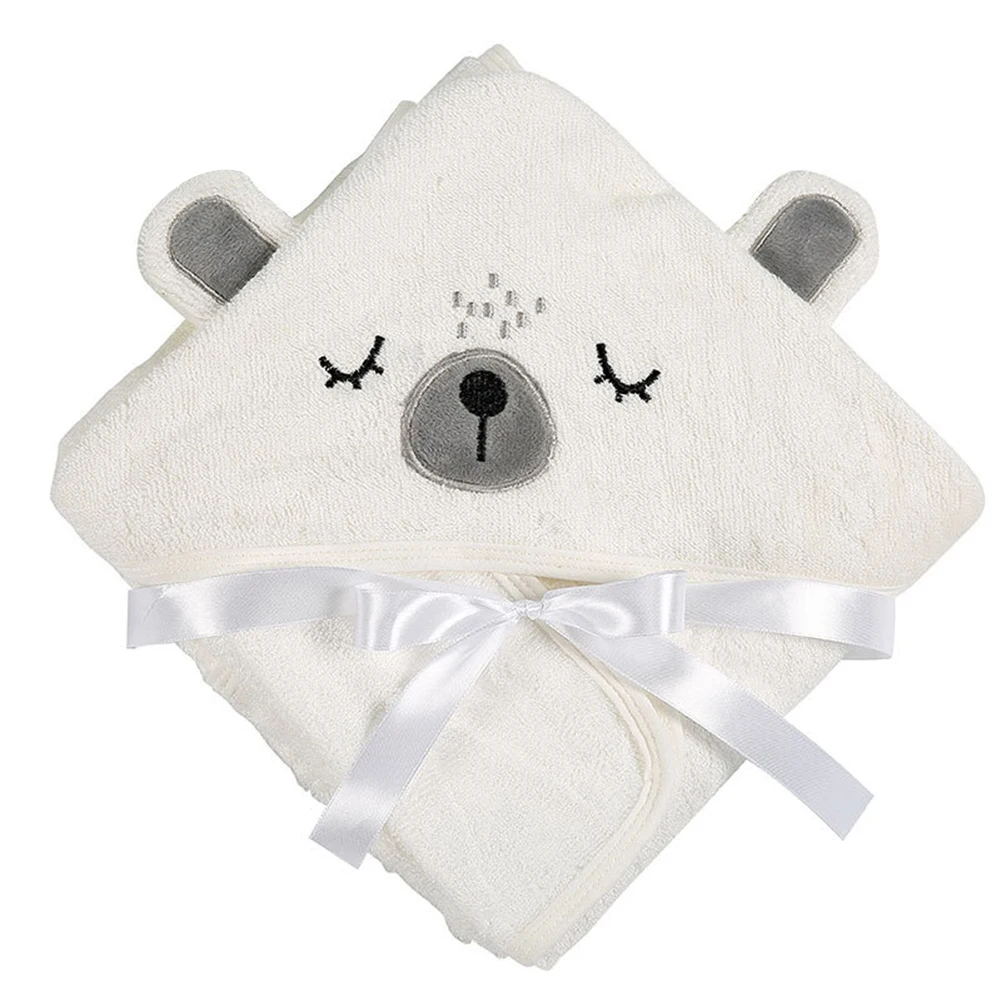 

Boys Girls Absorbent Hooded Baby Towel Toddler Hypoallergenic Cute Bamboo Fiber With Bear Ears Foldable Comfortable Bath Soft