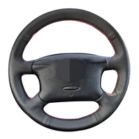 car steering wheel cover anti slip black genuine leather for volkswagen passat b5 golf 4 skoda octavia 1999 2005 car accessories