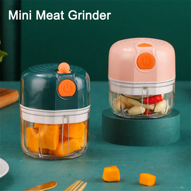 

Electric Kitchen Meat Grinder Chopper Garlic Masher Mini Food Garlic Vegetable Chopper Crusher Rechargeable Food Processor