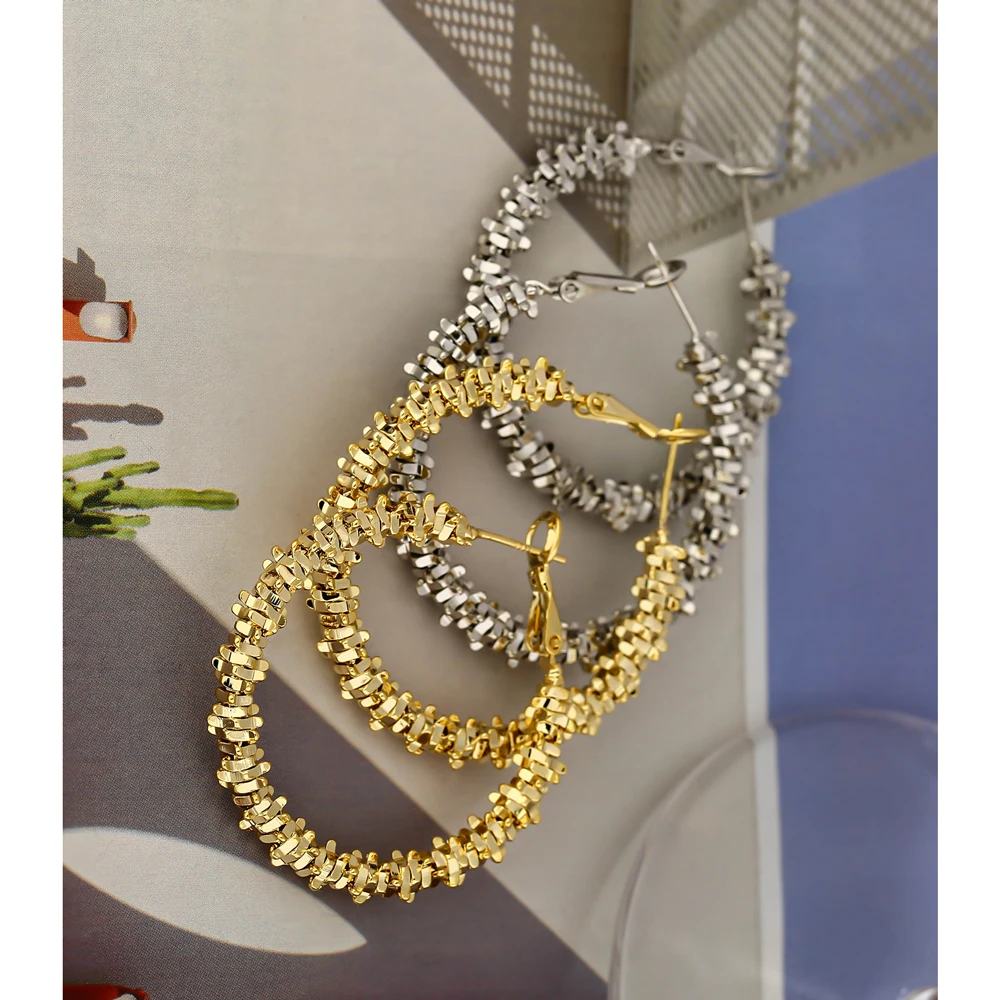 Yhpup Trendy Round Circle Hoop Earrings Brand Minimalist Copper For Women Statement Jewelry Bijoux Femme Party Gift | Украшения и