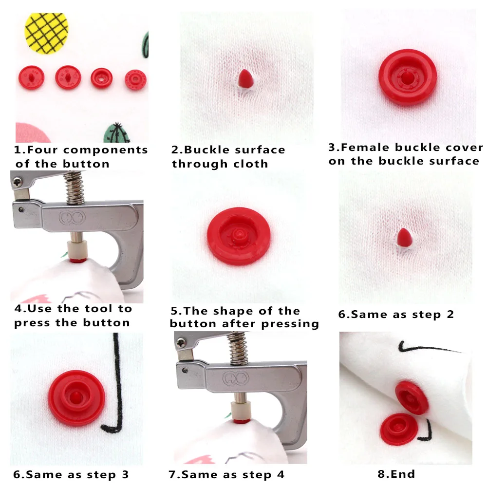 Набор из 1000 кнопок-звездочек KAM оптом из пластика T5, быстрая застежка для одежды, 15 цветов, детская пряжка, аксессуары для самостоятельного пошива одежды.