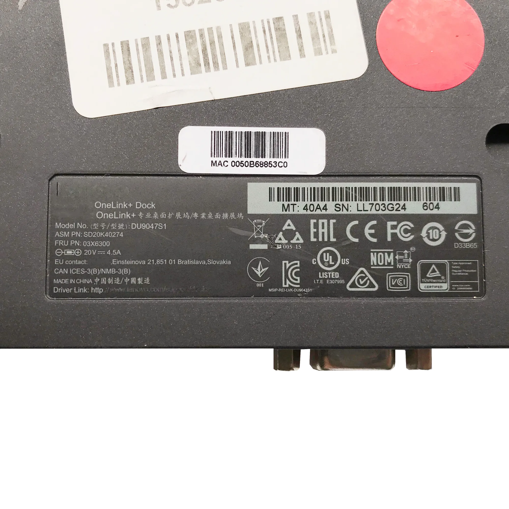 LSC 90% новый оригинальный для док-станции Lenovo ThinkPad OneLink Plus DU9047S1 FRU 03X6300 SD20K40274 без