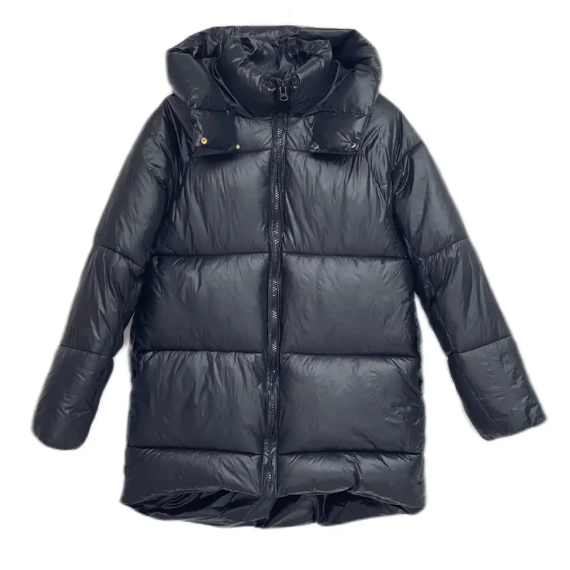 Зимнее женское пальто теплое с капюшоном парки Толстая куртка зеленое длинное