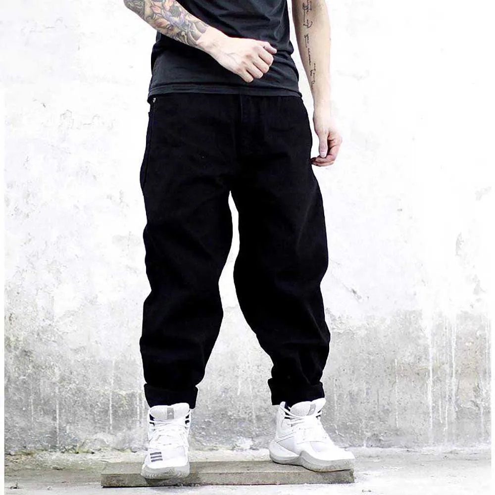 

Fashion Hiphop Harem Jeans Men Casual Denim Pants Black Jeans Straight Loose Baggy Trousers Streetwear Plus Size Men Clothing