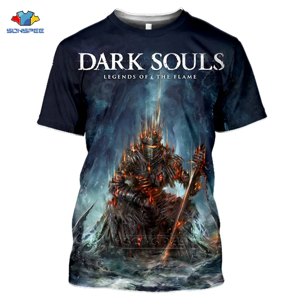 SONSPEE 2020 Summer Fashion Men Dark Souls T-Shirts 3D Print Hip Hop Game T Shirt Women Casual Streetwear Cool Sport Top Tees