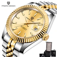 automatic mens watches top brand luxury men watch gold stainless steel mechanical wristwatch men waterproof reloj hombre 2021